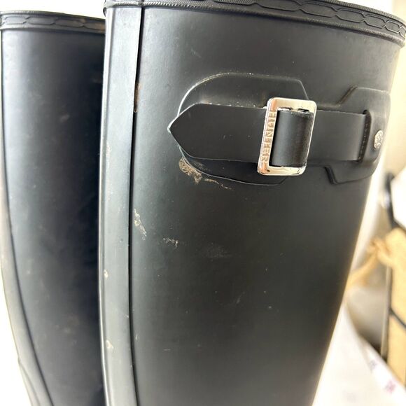 Hunter Womens Original Tall Rain Boots Size US 6 Rubber Matte Black - Picture 6 of 15